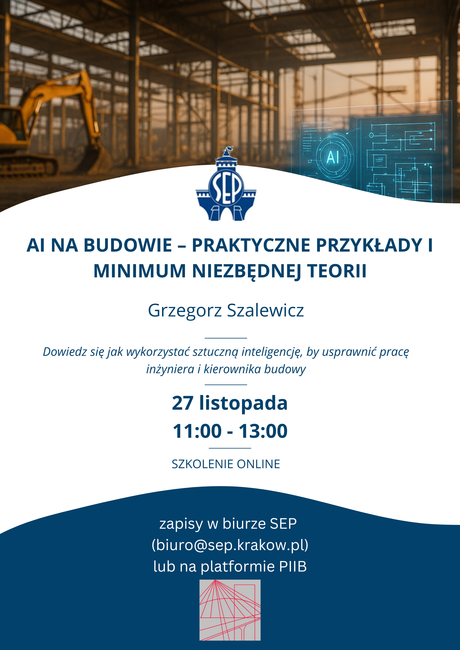 Zapraszamy do udziału w szkoleniu online na platformie PIIB